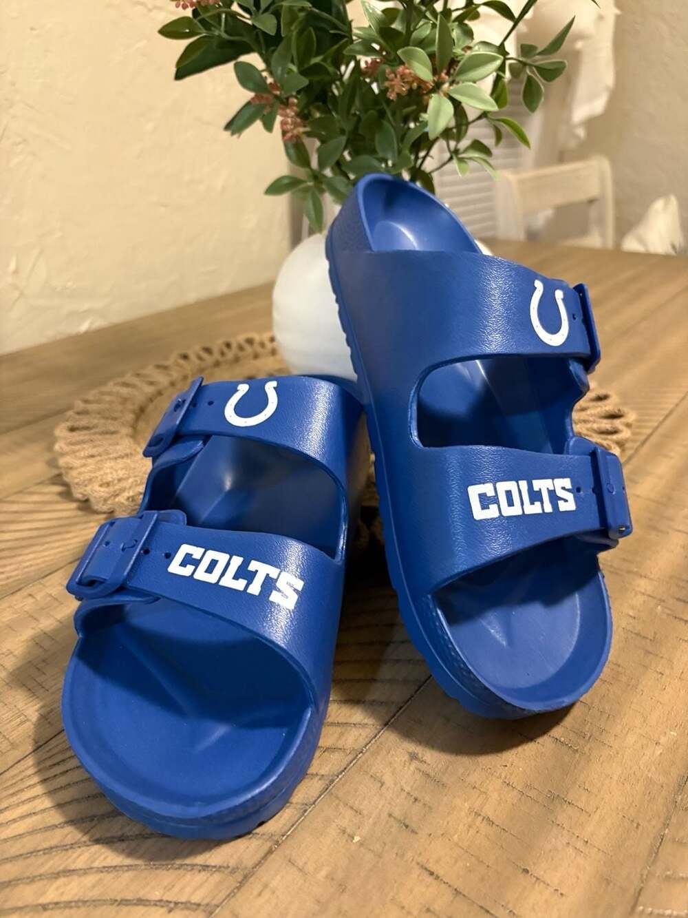 Indianapolis Colts NFL Adjustable Two-Strap EVA Slide Sandals (9)